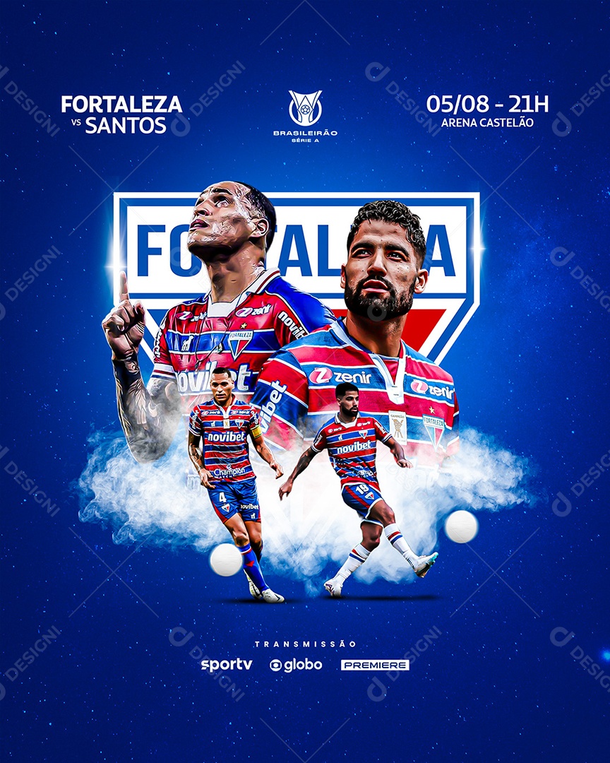 Fortaleza Vs Santos Brasileirão Séria A Social Media PSD Editável