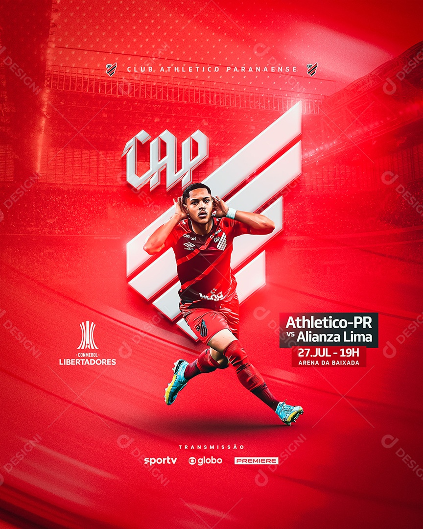 Libertadores Atlético Paranaense Vs Alianza Lima Social Media PSD Editável