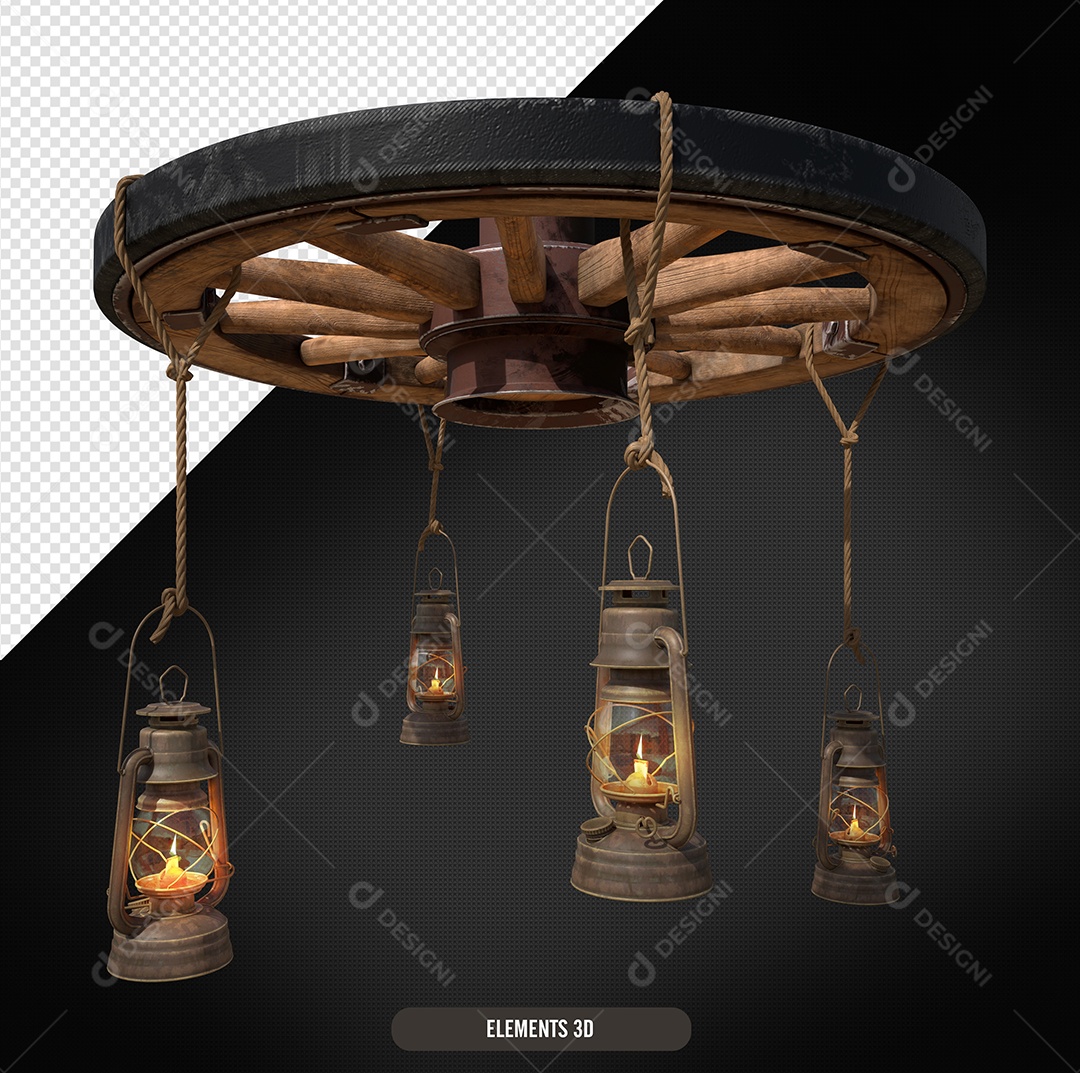 Roda Lustre Elemento 3D Para Composição PSD