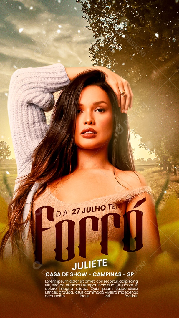 Story 27 De Julho Tem Forró Juliete Social Media PSD Editável