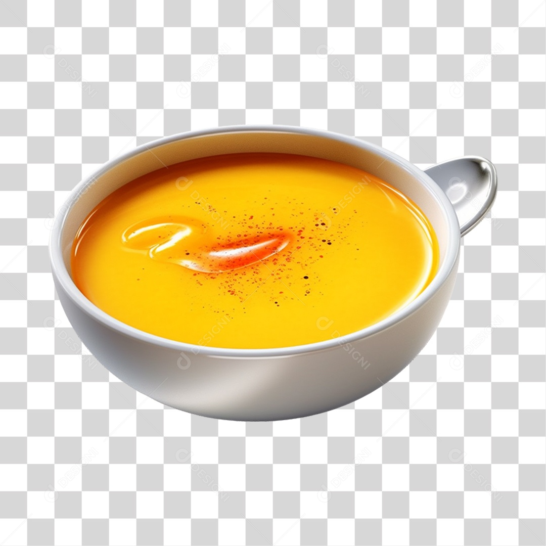 Caldo saboroso sobre uma tigela branca PNG Transparente