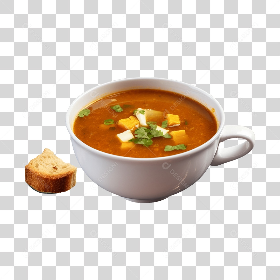 Caldo saboroso sobre uma tigela branca PNG Transparente