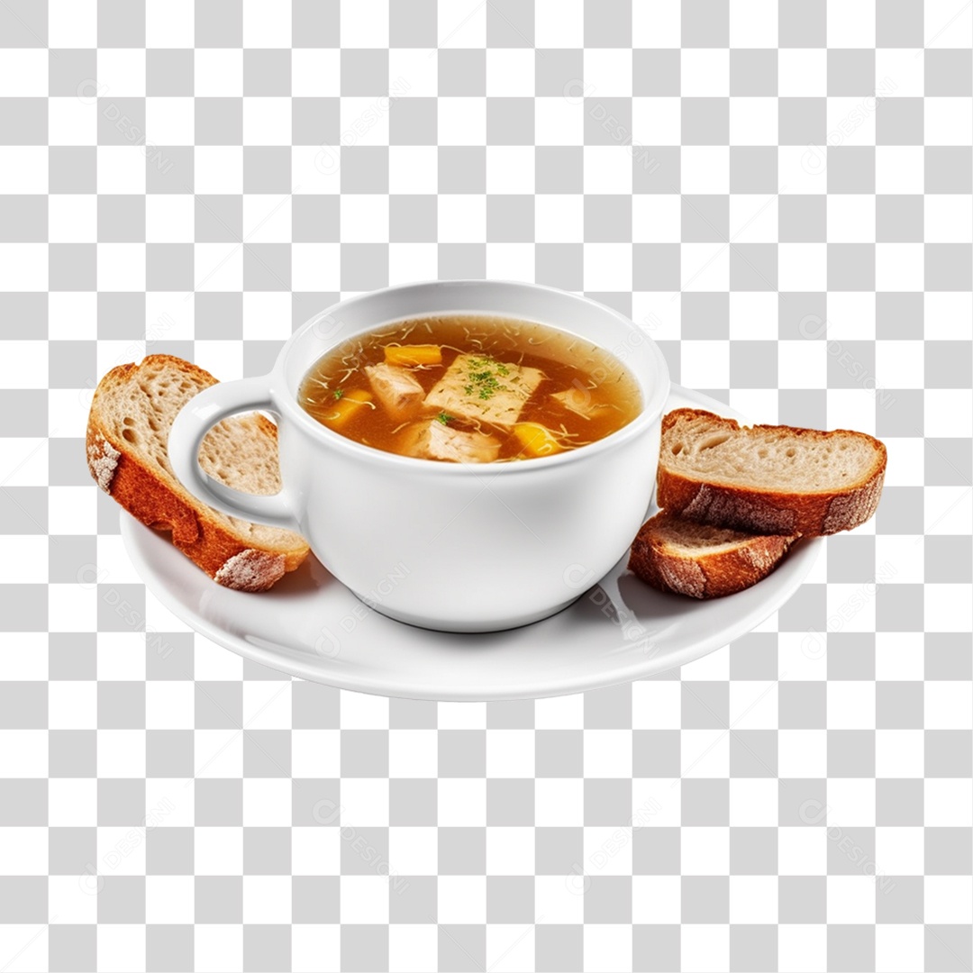 Caldo saboroso sobre uma tigela branca PNG Transparente
