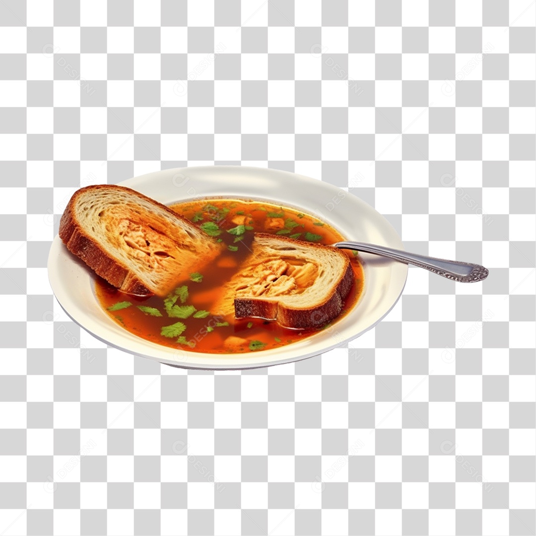Caldo saboroso sobre uma tigela branca PNG Transparente