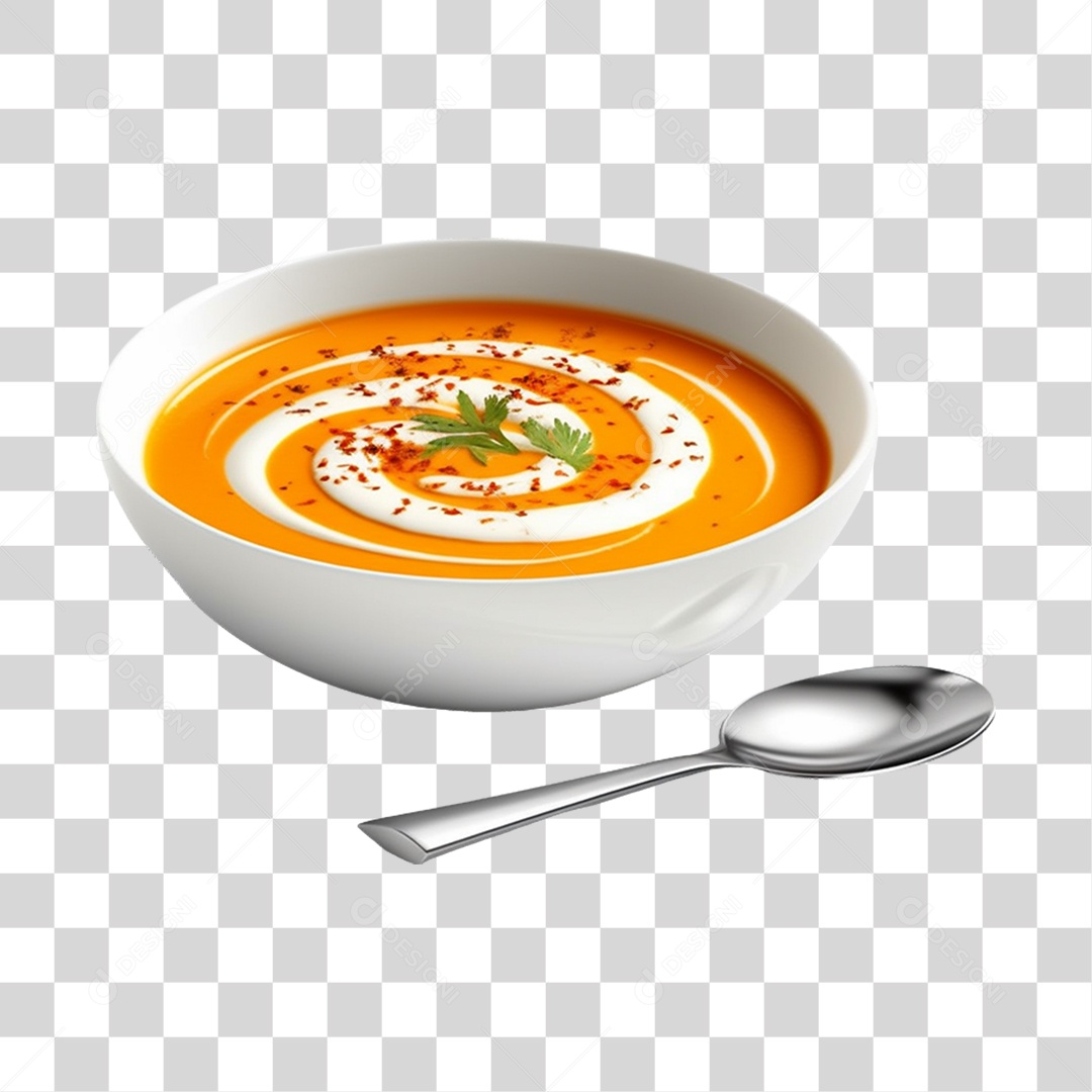 Caldo saboroso sobre uma tigela branca PNG Transparente