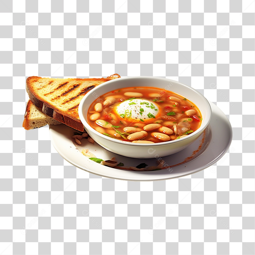 Caldo saboroso sobre uma tigela branca PNG Transparente