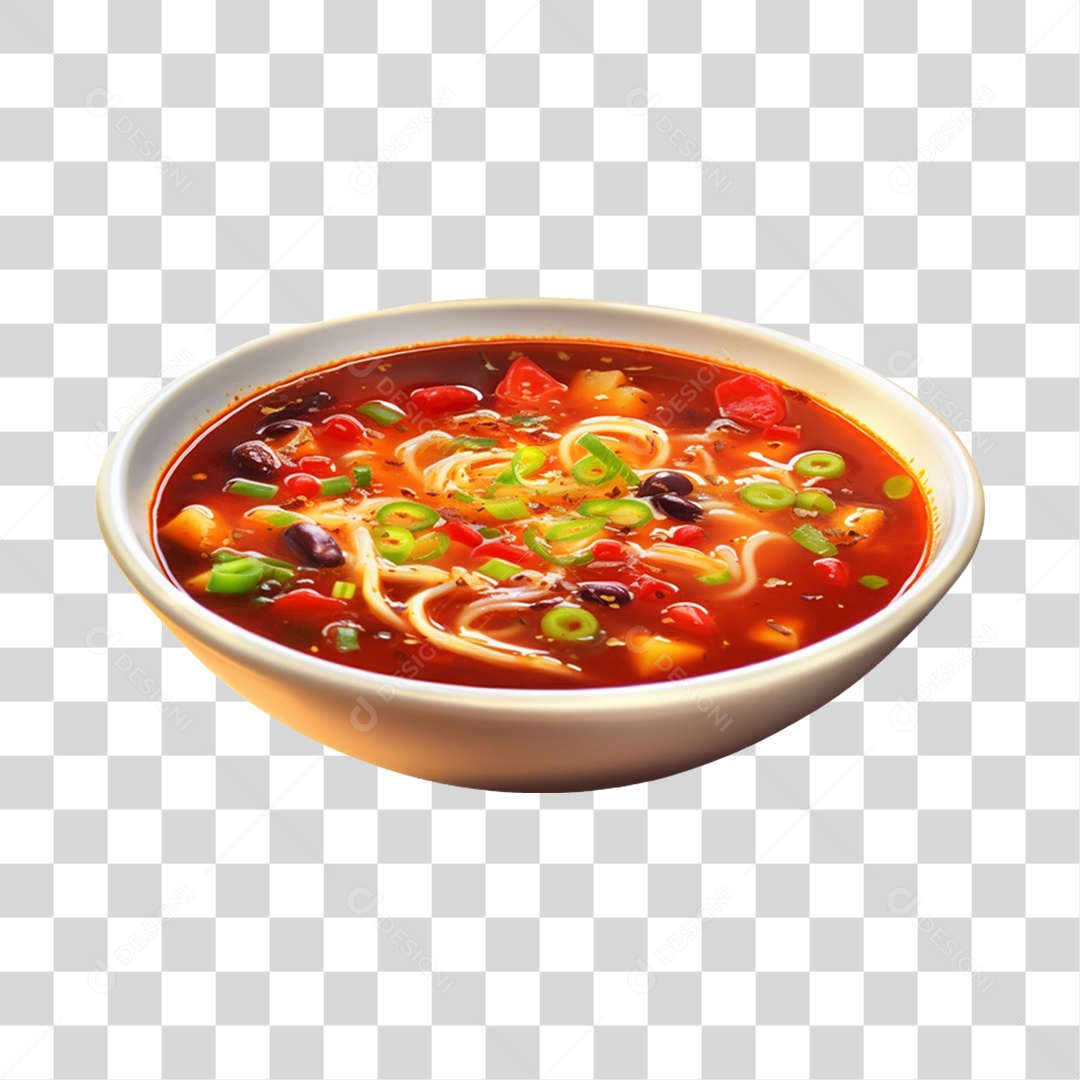 Caldo saboroso sobre uma tigela branca PNG Transparente