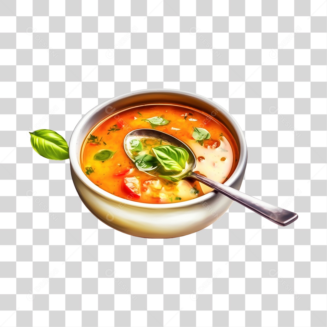 Caldo saboroso sobre uma tigela branca PNG Transparente