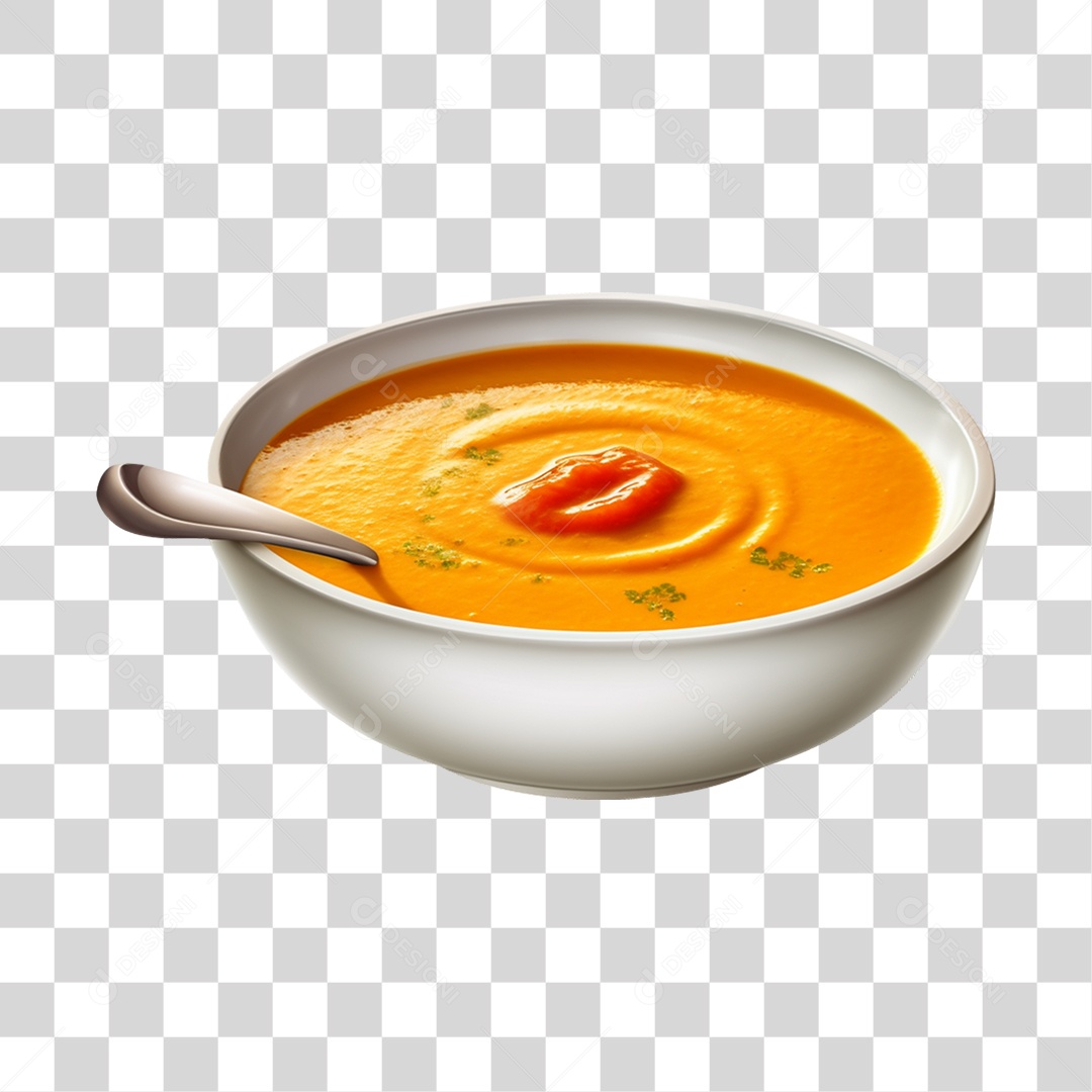 Caldo saboroso sobre uma tigela branca PNG Transparente