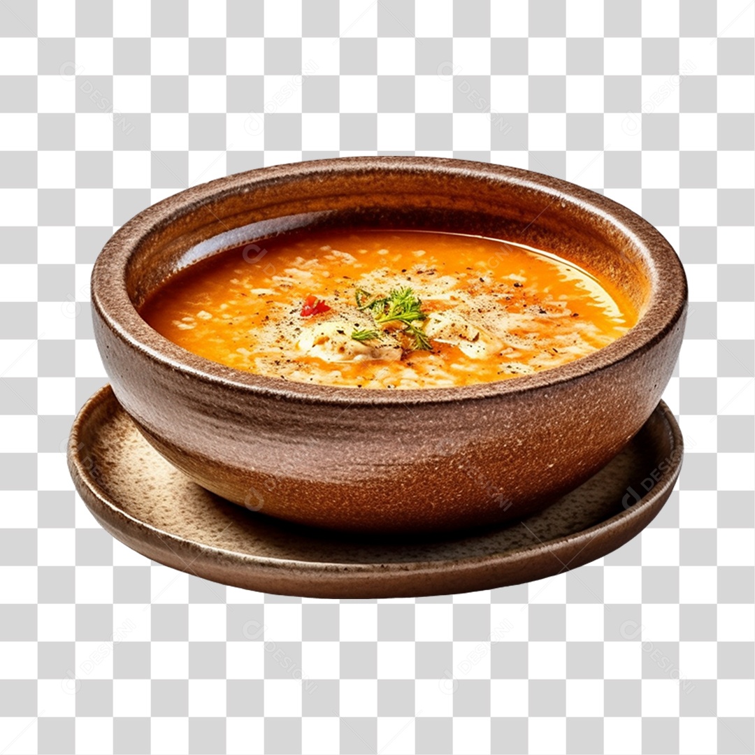 Caldo saboroso sobre uma tigela PNG Transparente