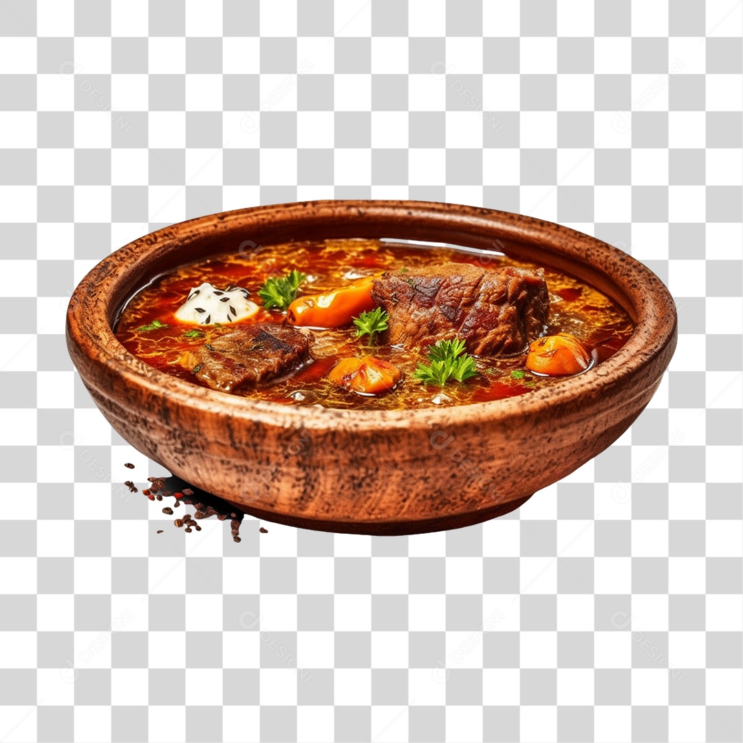 Caldo saboroso sobre uma tigela branca PNG Transparente