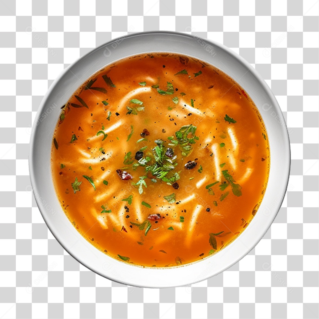 Caldo saboroso sobre uma tigela branca PNG Transparente