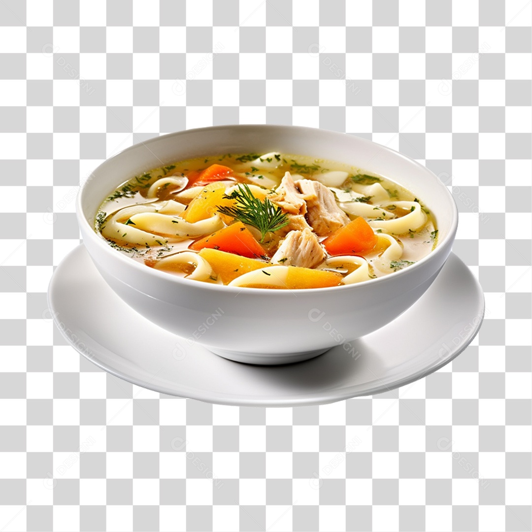 Caldo saboroso sobre uma tigela branca PNG Transparente