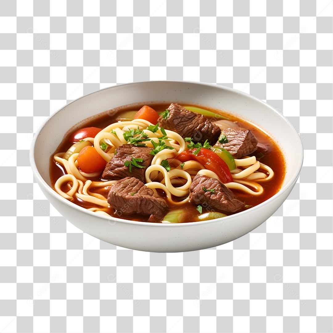 Caldo saboroso sobre uma tigela branca PNG Transparente