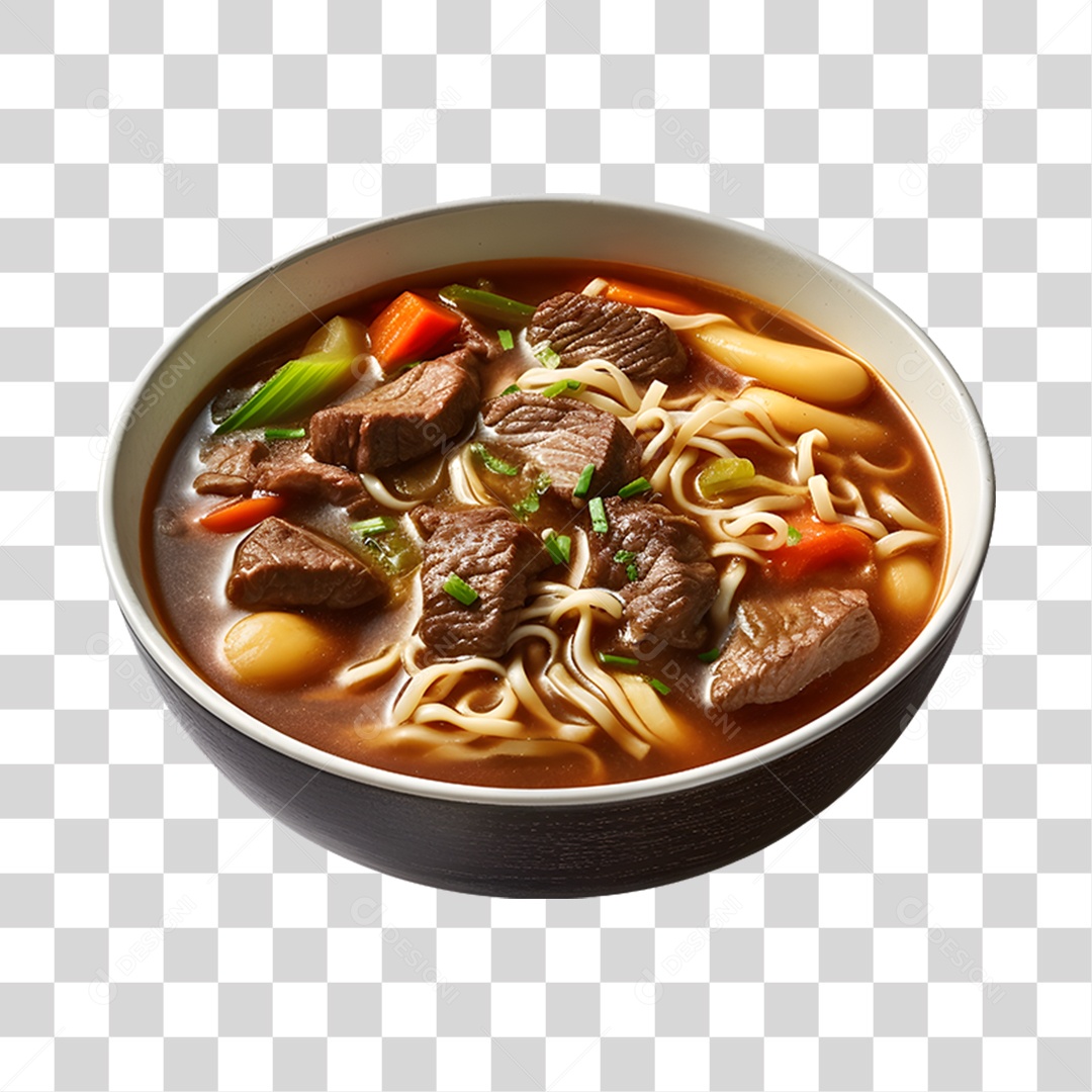 Caldo saboroso sobre uma tigela branca PNG Transparente
