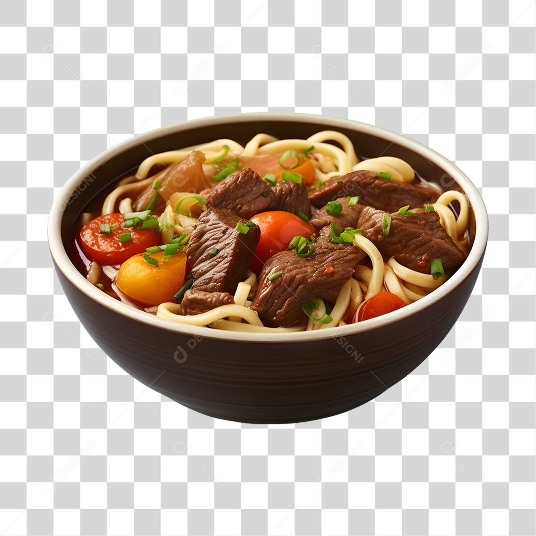 Tasty broth over a white bowl PNG Transparent