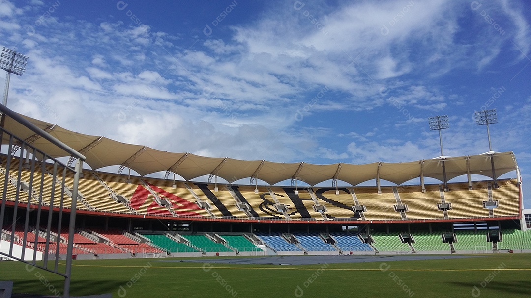 Vista de um estádio de futebol