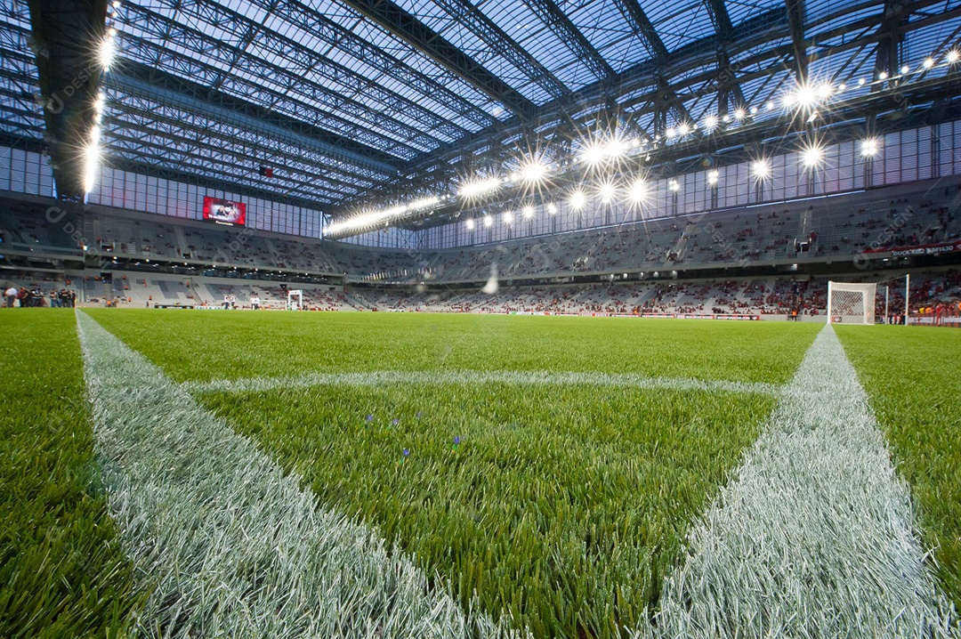 Vista de um estádio de futebol
