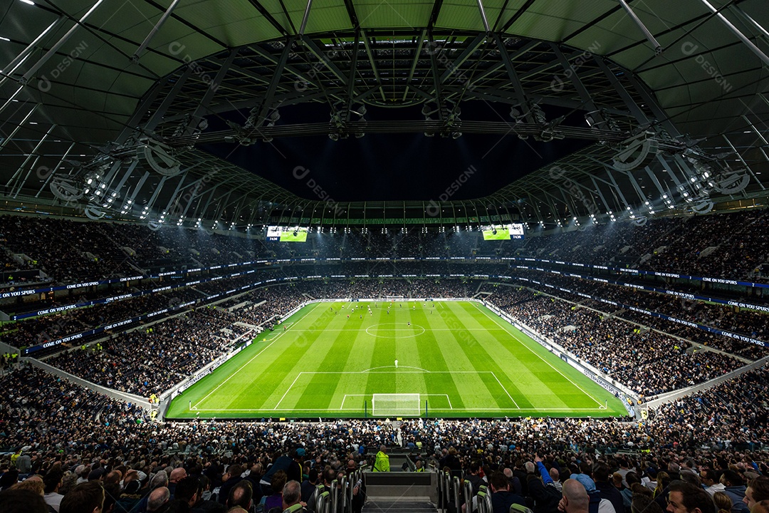 Vista de um estádio de futebol