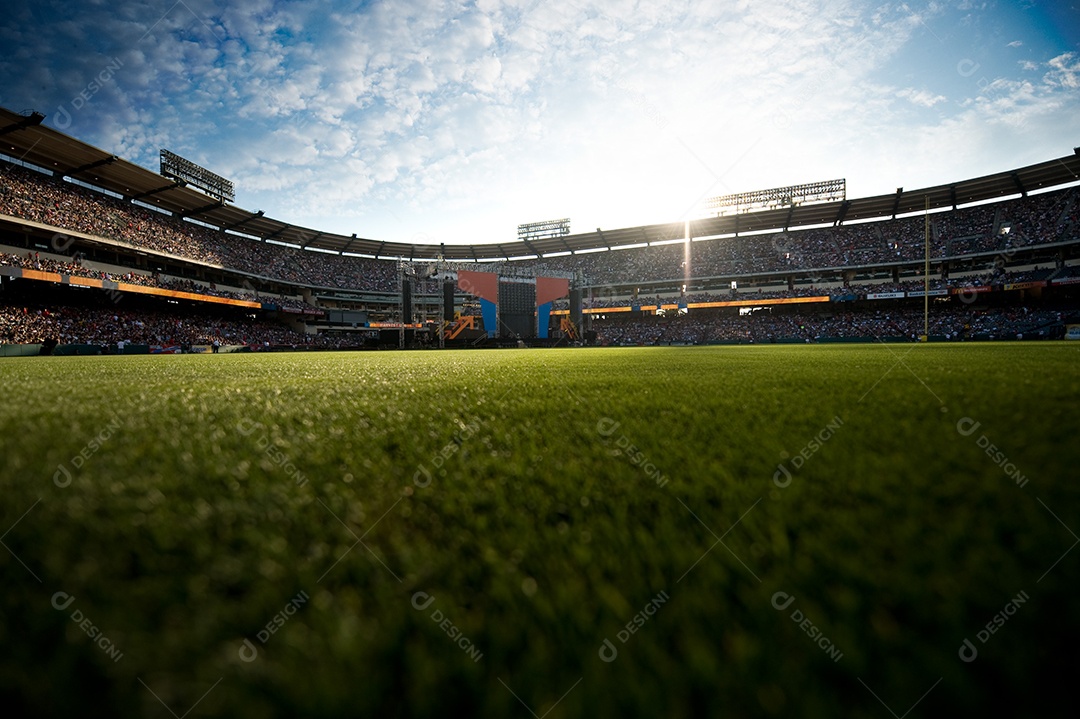 Detalhes de um estádio de futebol
