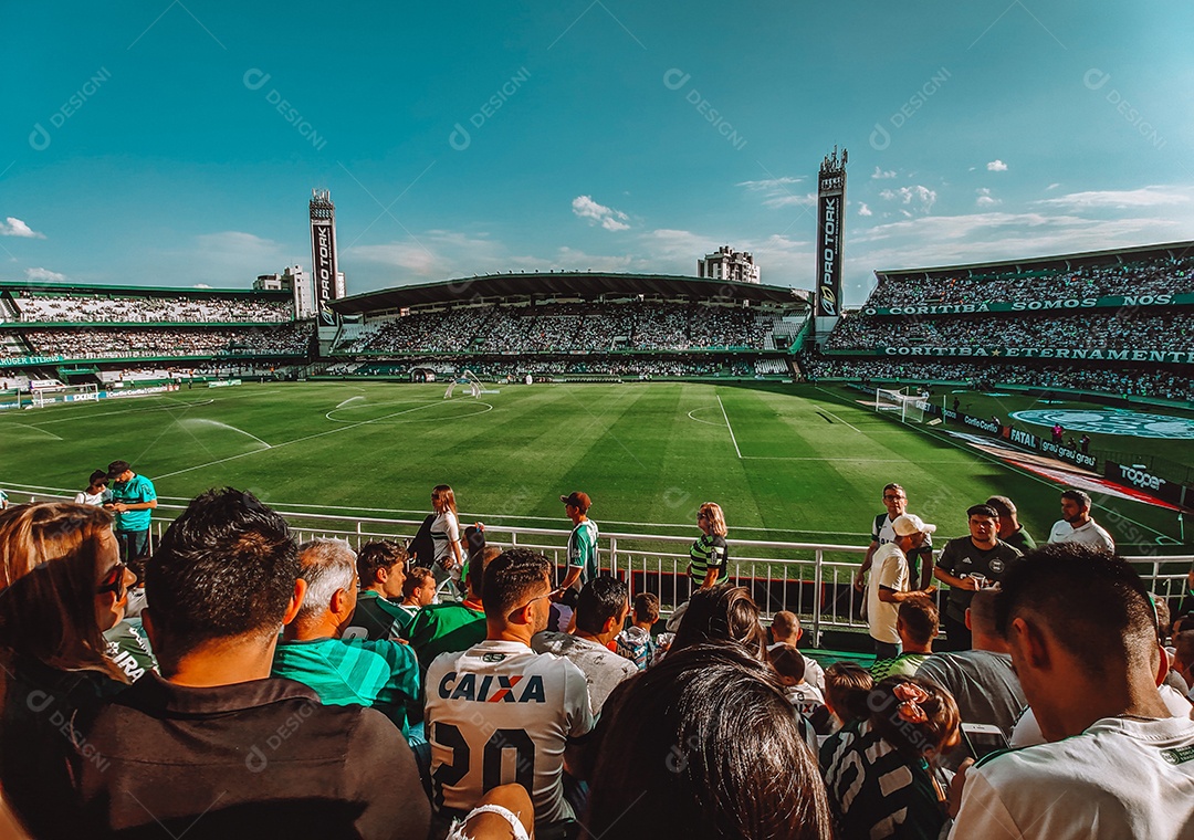 Detalhes de um estádio de futebol