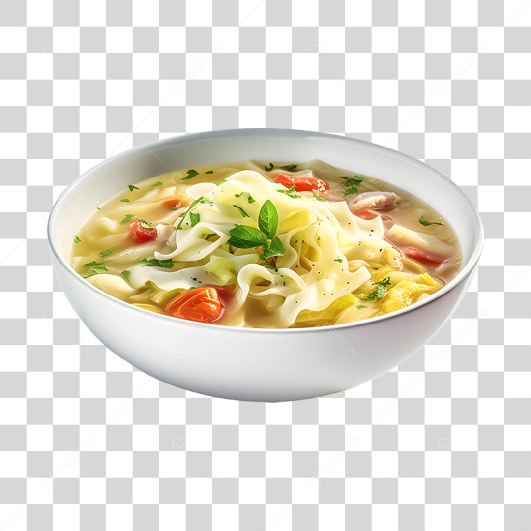 Caldo saboroso sobre uma tigela branca PNG Transparente