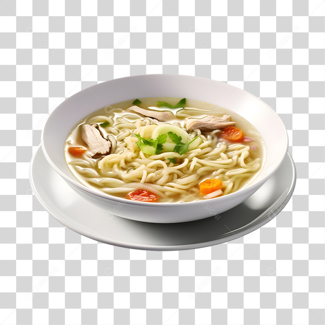Tasty broth over a white bowl PNG Transparent