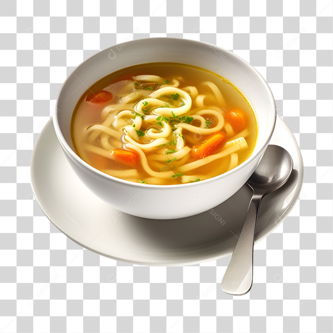 Caldo saboroso sobre uma tigela branca PNG Transparente