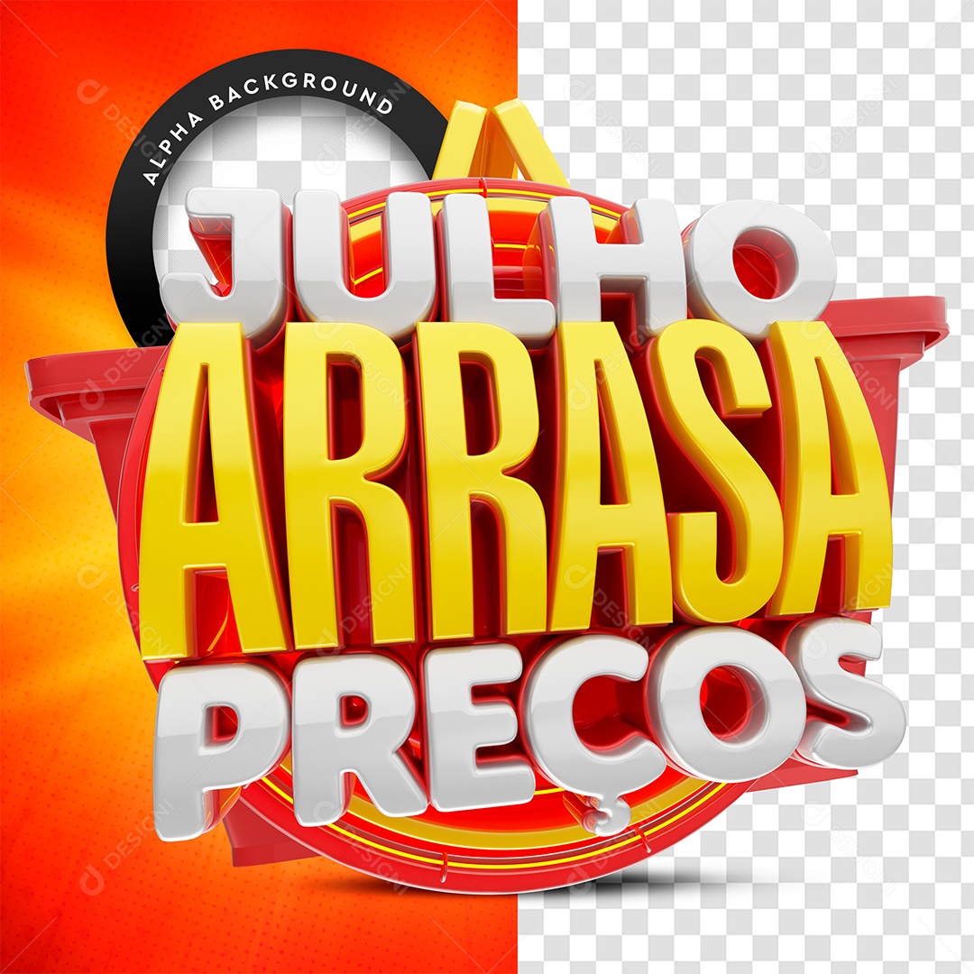 Julho Arrasa Preços Selo 3D Para Composição PSD