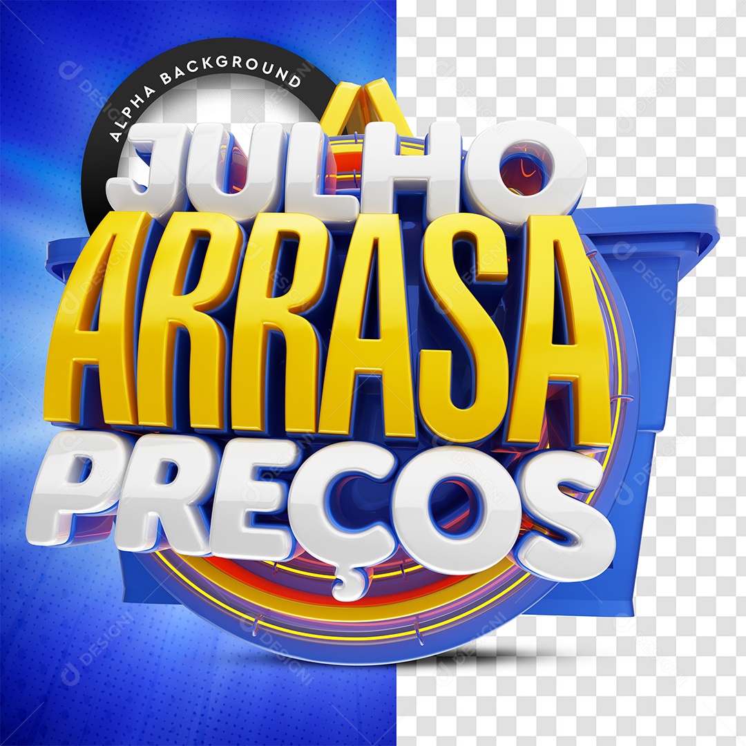 Julho Arrasa Preços Selo 3D Para Composição PSD