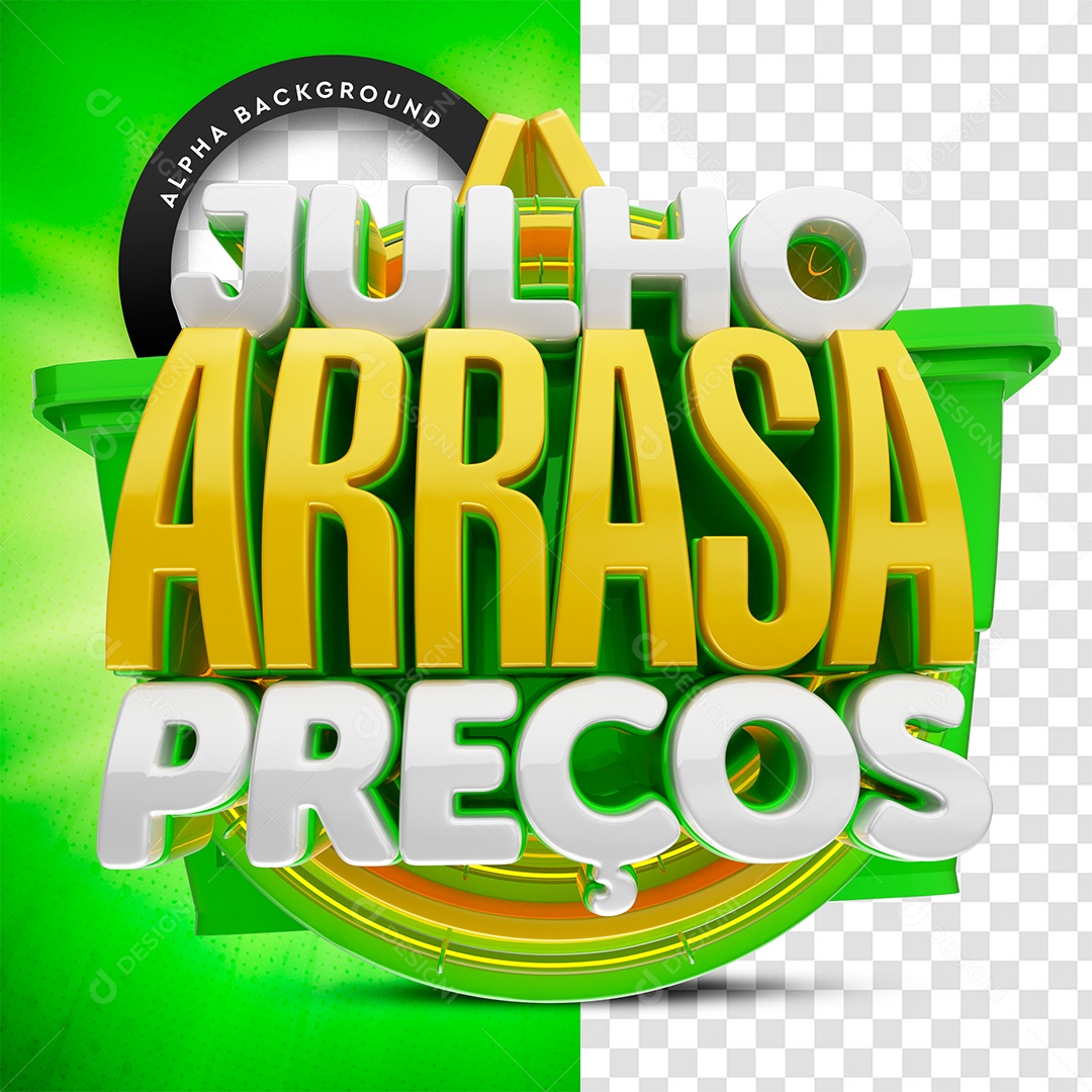 Julho Arrasa Preços Selo 3D Para Composição PSD