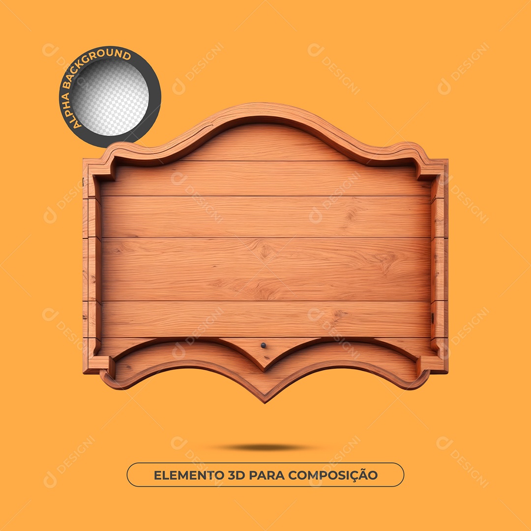 Desenho De Madeira Elemento 3D Para Composição PSD