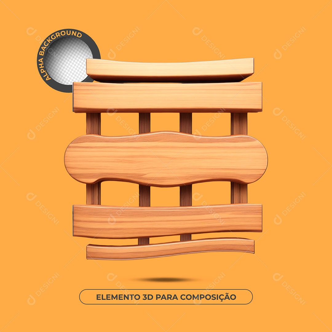 Elemento 3D Modelos De Madeira Para Composição PSD