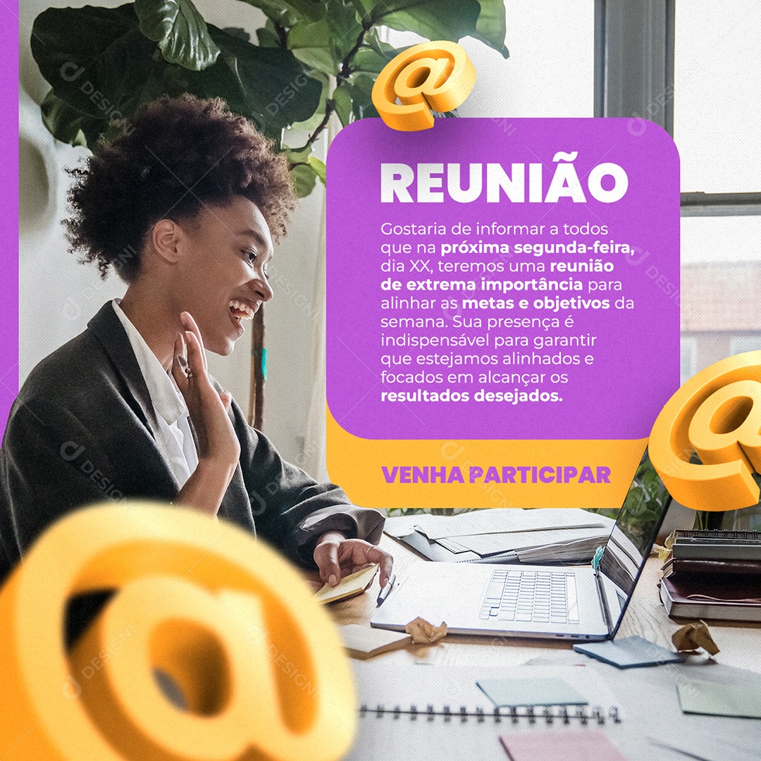 Venha Participar Reunião Online Social Media PSD Editável