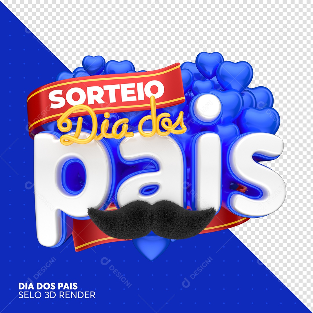 Selo 3D Sorteio Dia Dos Pais Para Composição PSD