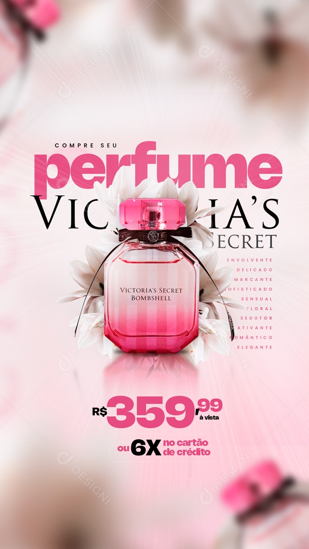 Post Story Perfume Victorias Secrets Social Media PSD Editável