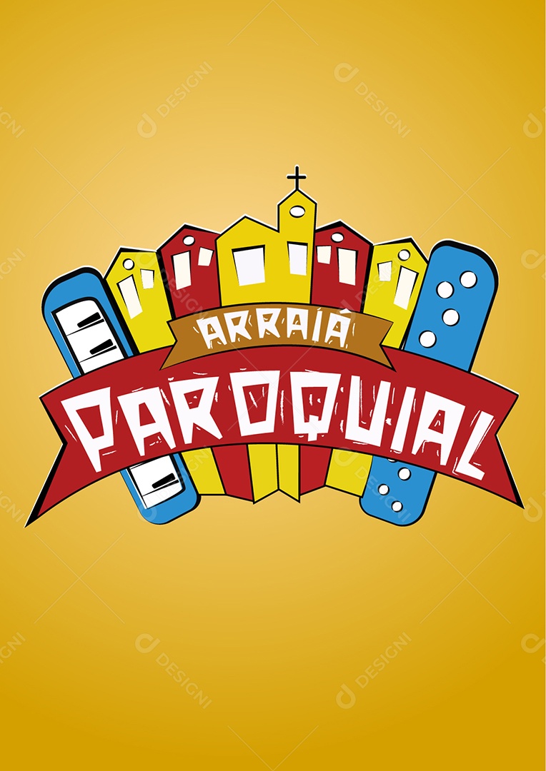 Ilustração Arraiá Paroquial AI Editável