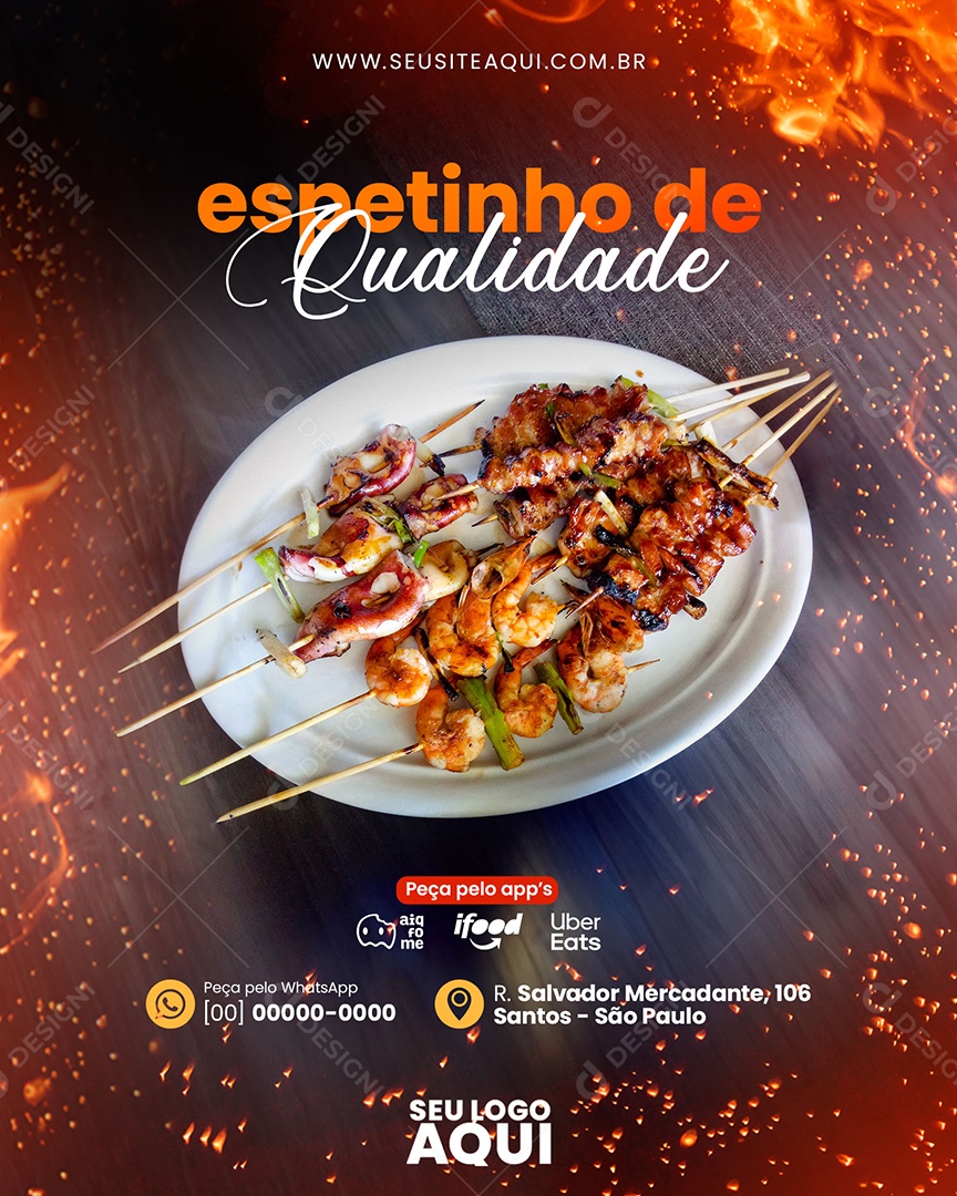 Social Media Espetinho De Qualidade PSD Editável