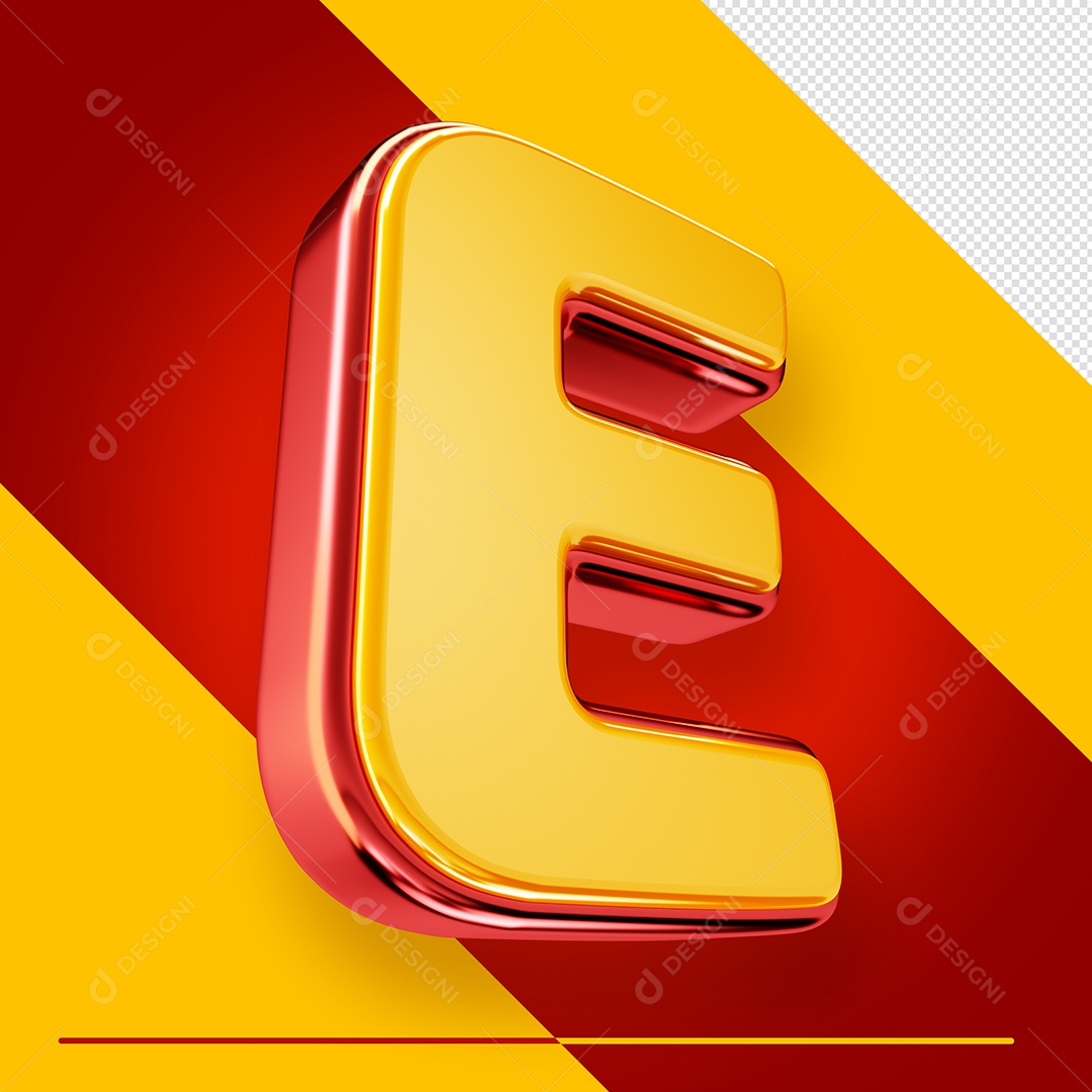 Letra 3D E Fonte Amarelo Com Vermelho Maiúsculo Do Alfabeto PSD
