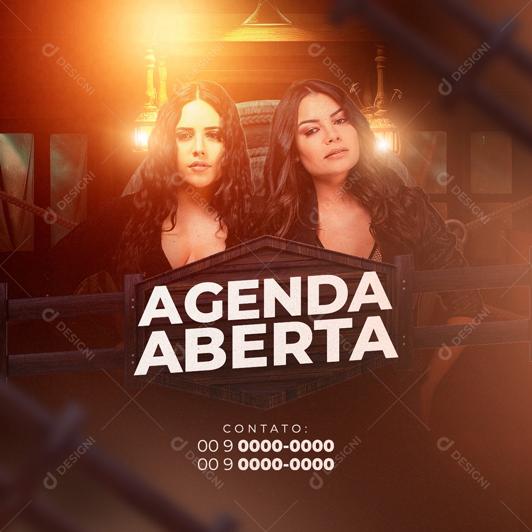 Agenda Aberta Flyer Forró Social Media PSD Editável