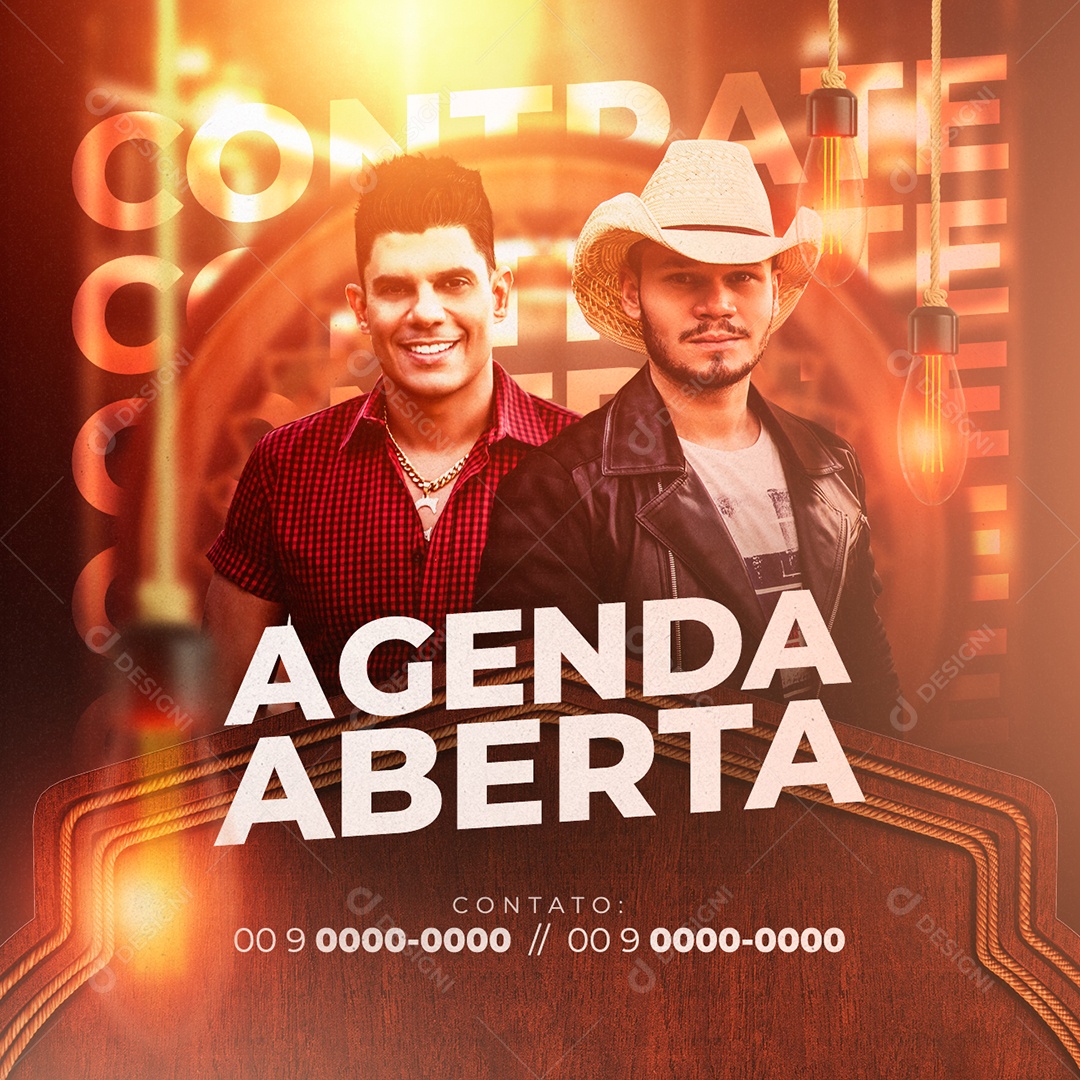 Agenda Aberta Flyer Contrate Social Media PSD Editável