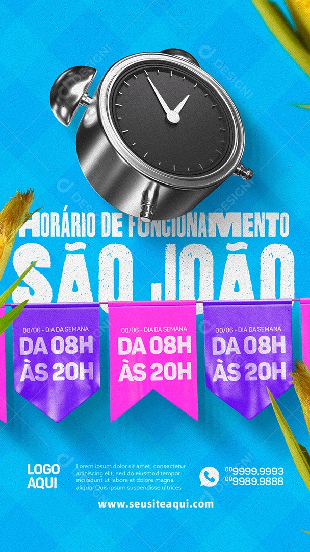 Story São João Horário De Funcionamento Social Media PSD Editável