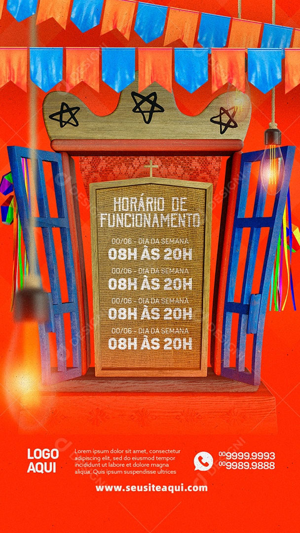 Story Horário De Funcionamento De São João Social Media PSD Editável