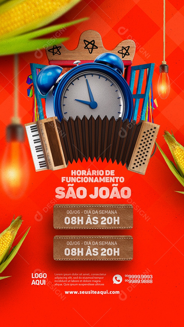 Story São João Horário De Funcionamento Social Media PSD Editável
