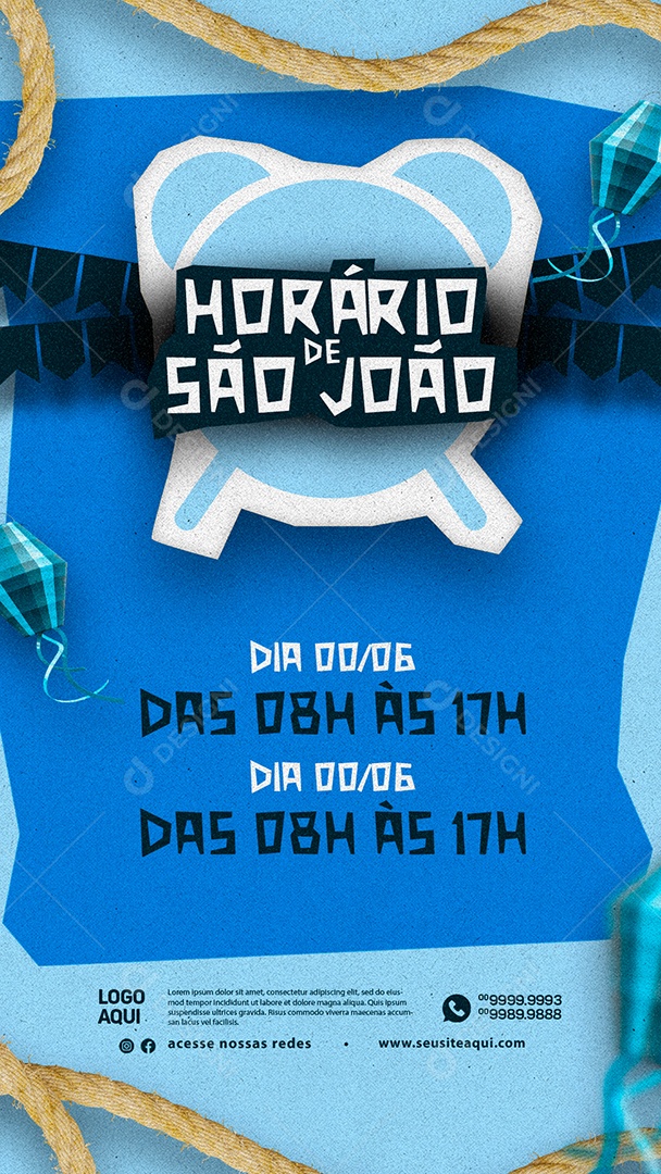 Story Social Media Horário De São João PSD Editável