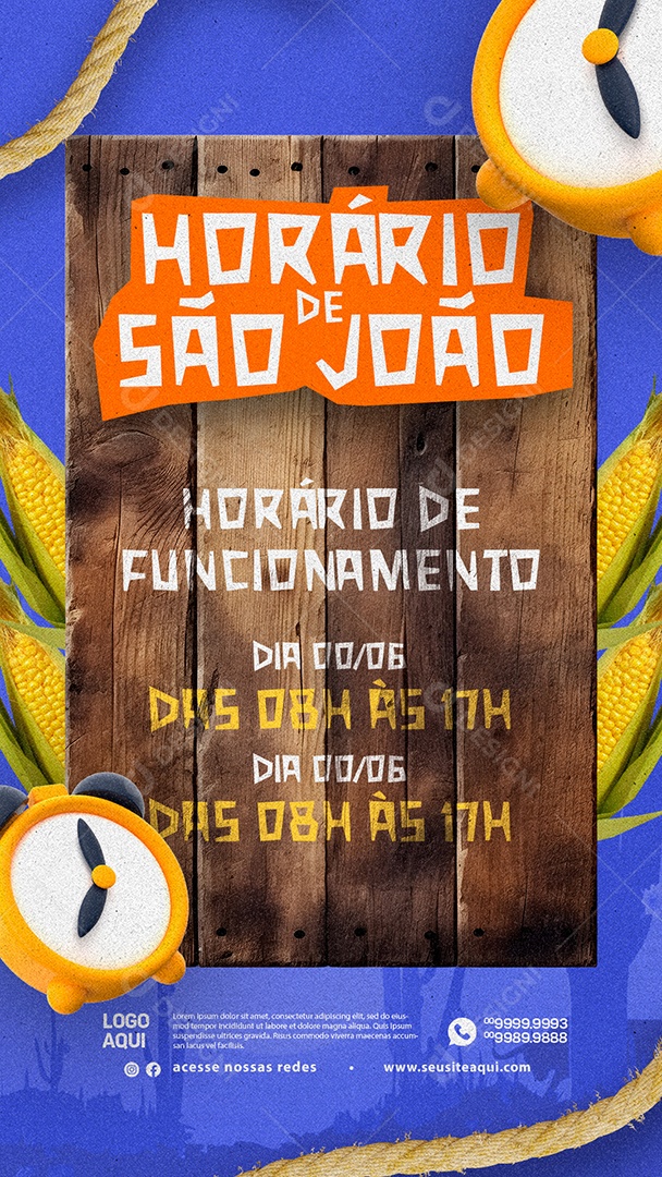 Story Horário De São João Horário De Funcionamento Social Media PSD Editável