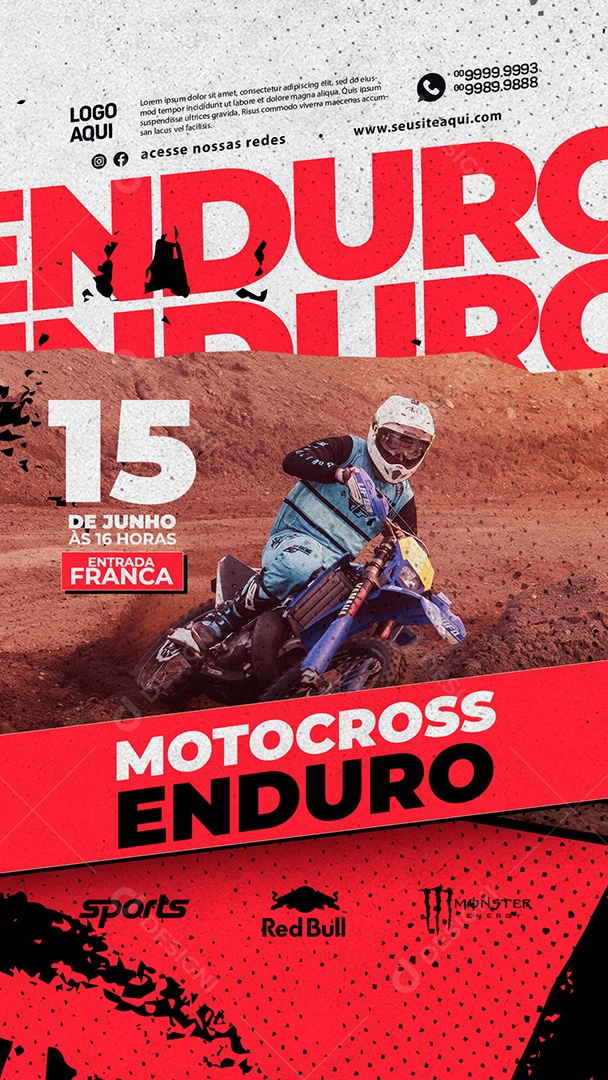 Story Enduro Motocross 15 De Junho Social Media PSD Editável