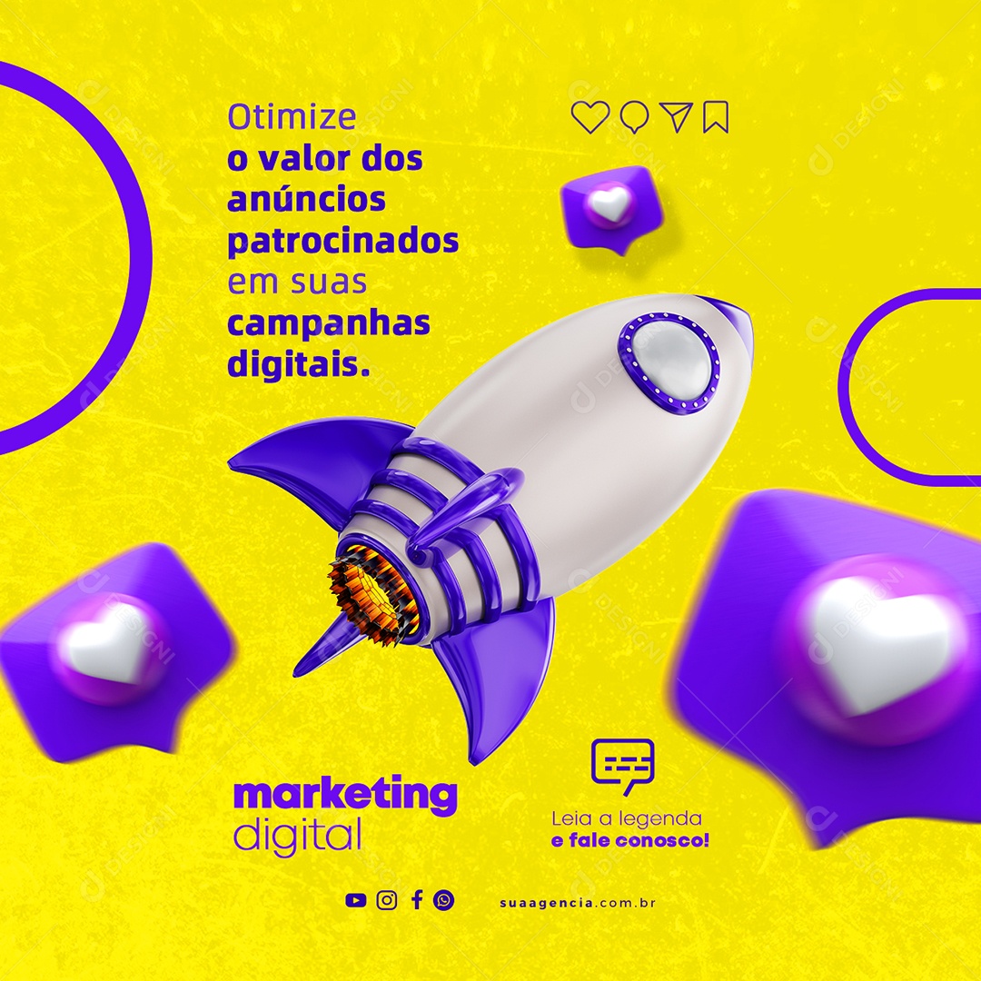 Otimize O Valor Dos Anúncios Patrocinados Marketing Digital Social Media PSD Editável