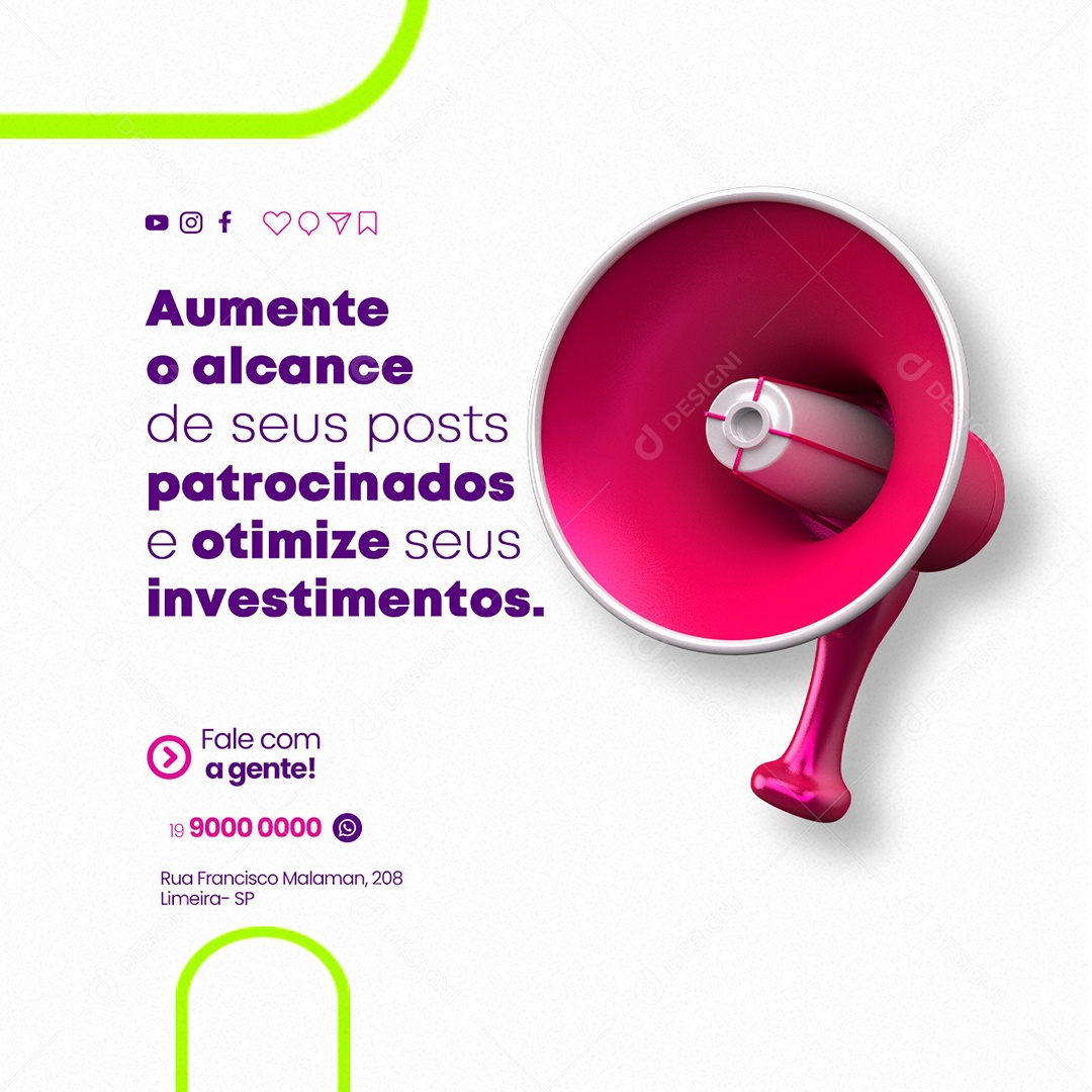 Aumente O Alcance De Seus Posts Patrocinados Marketing Digital Social Media PSD Editável