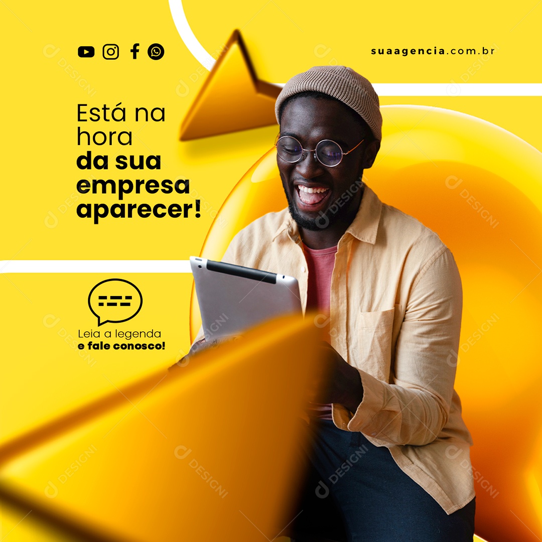 Está Na Hora Da Sua Empresa Aparecer Marketing Digital Social Media PSD Editável
